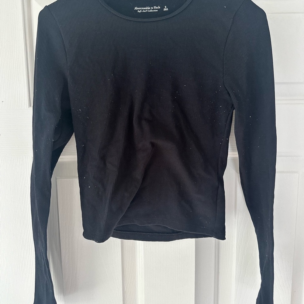 Abercrombie & Fitch Black Fitted Long Sleeve T-Shirt
